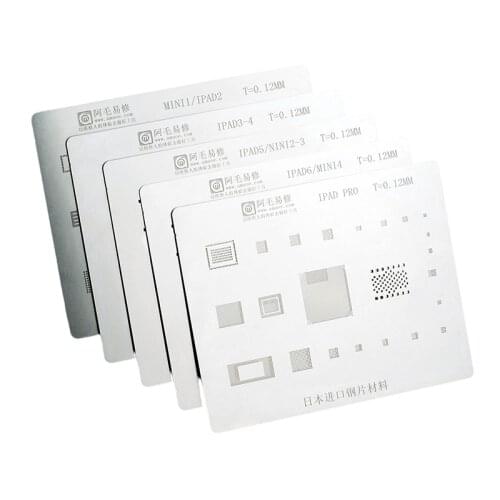 Amaoe BGA Reballing Stencil Tin Template For Ipad 2 3 4 5 6 Air Mini Pro 12.9/10.5/9.7 A14 CPU NAND POWER WIFI AUDIO USB IC CHIP