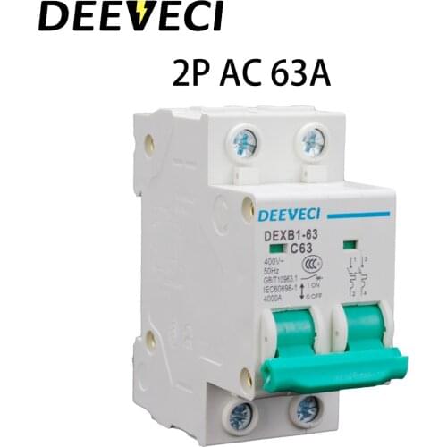 2P DZ47 6A 10A 16A 20A 25A 32A 40A 50A 63A mcb Circuit Breaker 230V 400V AC MCB Miniature Circuit Breaker