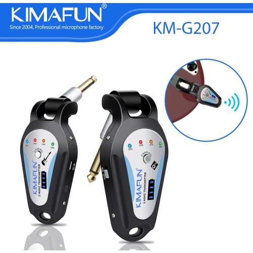 KIMAFUN Sounds Pickup Mic Electric Bass/Guitar/Violin/Drum/ Wind Instrument Wireless Microphone System Rechargeable 4 Channels