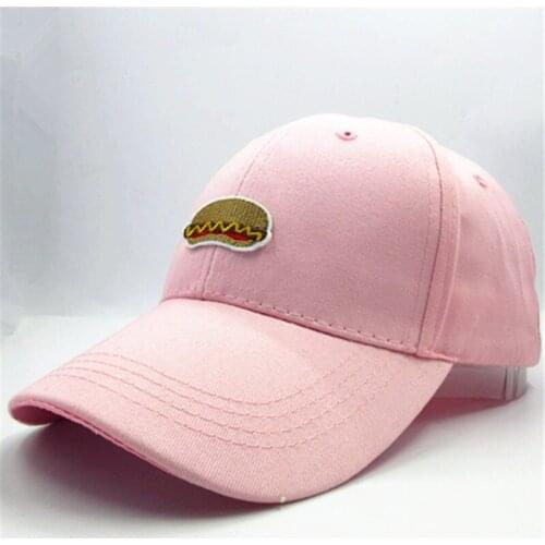 Hot Dog Food Embroidery Cotton Baseball Cap Hip-hop Cap Adjustable Snapback Hats for Men and Women 112