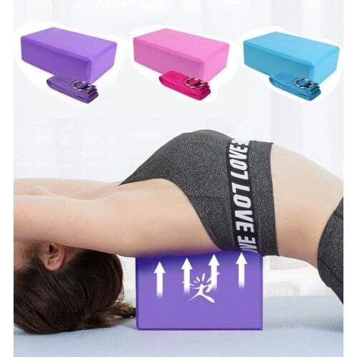 EVA Yoga Block Brick Set Exercise Workout Tool Pilates Brick Block Fitness Belt Set for Stretching Training Fitness Equipment