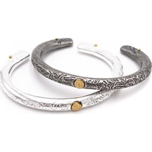 Titanium Steel Medieval Harajuku Indian Kikuchi Four-eye Tang Grass Pattern Totem Bird Point Gold Eagle Beak Head Bracelet