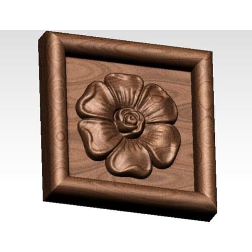 Digital file flower decoration frame 3D STL Model for CNC Router Engraver Carving Machine Relief Artcam aspire