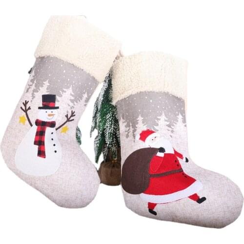Christmas Decoration Stockings Snowman Santa Claus Xmas Socks For Christmas Tree Wall Decor Child Gift