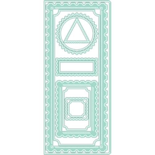 Diagonal Stitched Postage Frames Slimline Metal Cutting Dies Scrapbook Diary Decoration Embossing DIY Greeting Card 2021 New