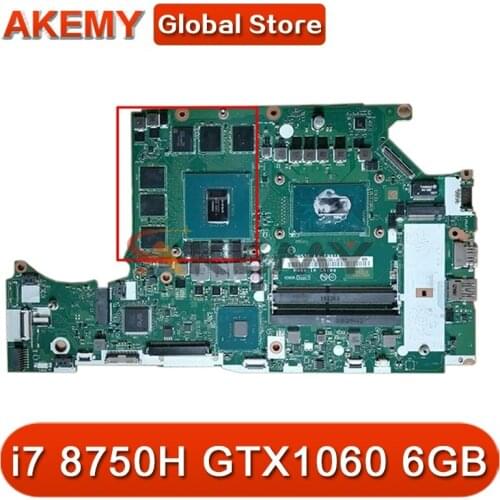 For ACER Predator Helios PH317-52 PH315-5 A717-72G laptop motherboard DH53F LA-F991P CPU i7 8750H GTX1060 6GB GPU Mainboard