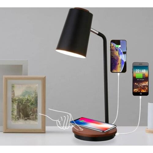 Home decor modern luxury bed side fabric shade metal table lamps reading lamps for bedroom