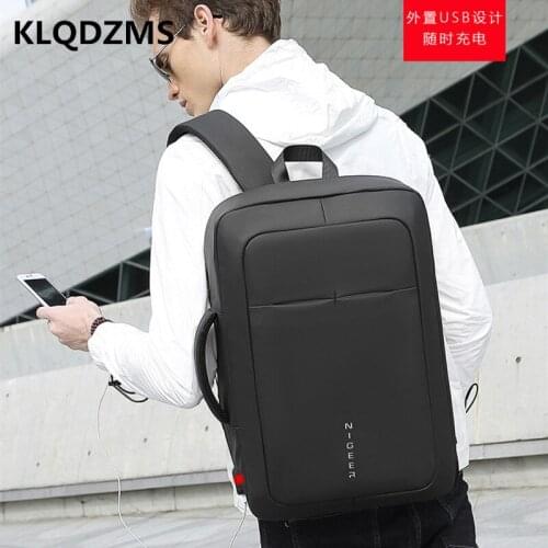 KLQDZMS 2021 Luxury Business Men Computer Backpack Storage 17 Inch Laptop Bag Waterproof Shockproof Handbag Women Travel Satchel