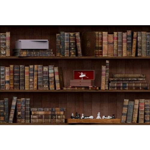 Book Shelf Study Library Scene Photography Backgrounds Portrait Baby Photographic Backdrops For Home Decoration Photo Studio