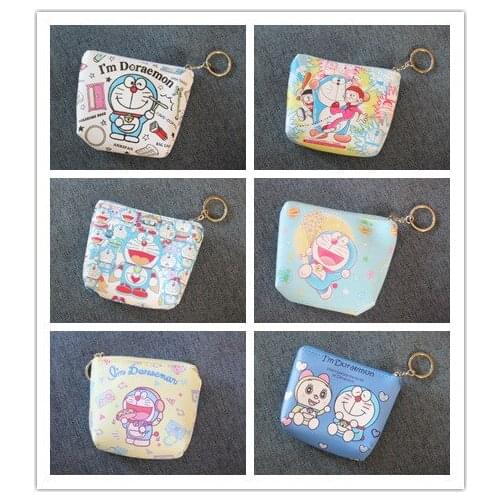 LISM Doraemon Style Anime PU Coin Purse Cartoon Change Bags Coins Wallet Card Key Storage Birthday Gifts