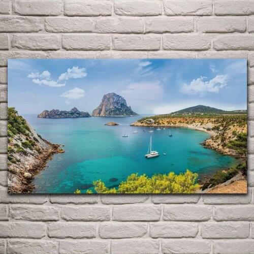 Spain ibiza seascape sea nature landscape fabric poster living room home wall decorative canvas silk art print KJ755