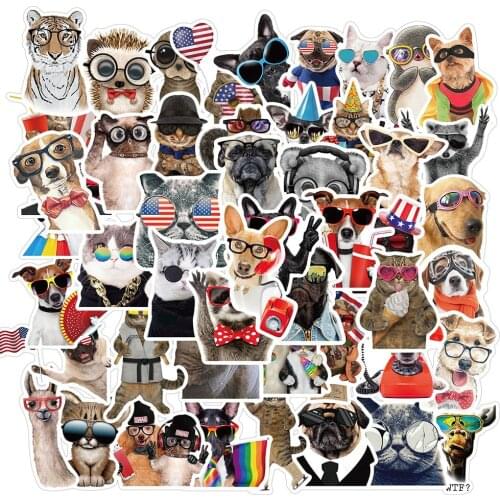 50PCS Various Animal Stickers Pack Cat Dog Koala Cool Styling Decal Sticker For DIY Stationery Bicycle Car Luggage Phone Laptop