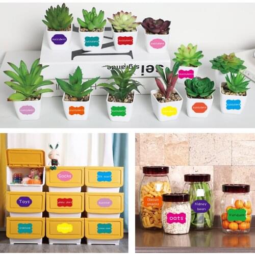 200PCS 11 Colorful Jam Stickers Waterproof Removable Erasable Pantry Food Spices Labels Pots Jars Bottle Stickers Organize C