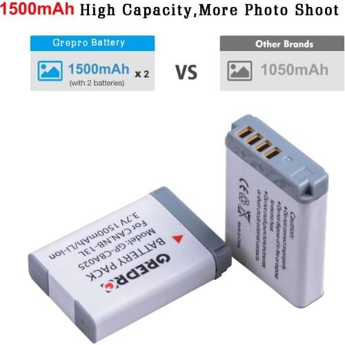 NB-13L NB13L Battery and NB 13L Charger for Canon PowerShot G5 X G5X G7 X G7X G7 X Mark II G9 X G9X