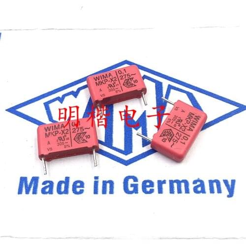 5pcs German Weimar Capacitor WIMA MKP-X2 275V 0.1UF 275VAC 104 100NF foot distance 15mm