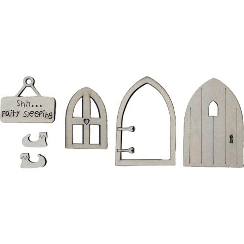 Unpainted Fairy Window Door Boots for Garden Gnome Accessories Outdoor Decoration