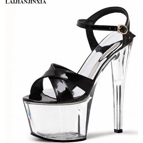 New sexy women platform sandals wedding shoes 17cm high heels dancing shoes