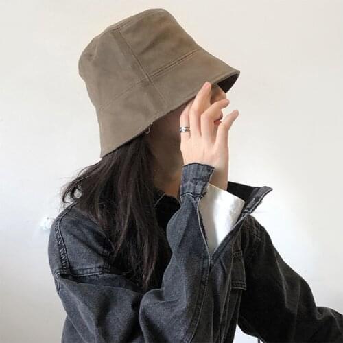 Wool Fisherman Hat Female Japanese Autumn and Winter Retro Fashion Clown Hat Temperament Contracted Bucket Hat