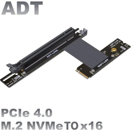 PCI Express 4.0 x16 Extender Adapter Cable For NVMe M.2 SSD for GPU Graphics Video Cards with Sata Power Cable 64G/bps PCI-e 16x