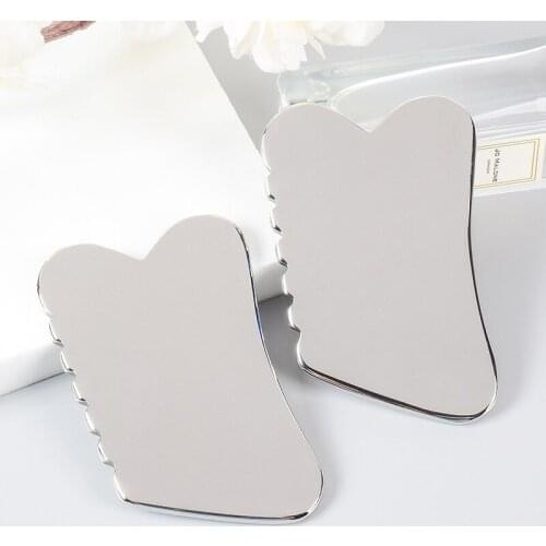 Stainless Steel Sawtooth Gouache Scraper Facial Massage Gua Sha Tool Face Lift Anti-Aging Skin Tighten Cooling Reduce Puffiness