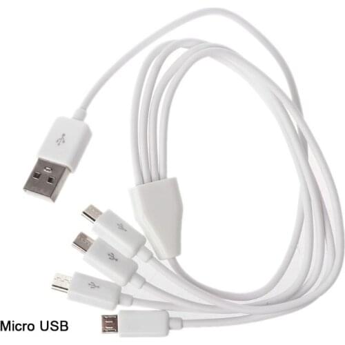 Portable USB 2.0 Type A Male To 4 Micro USB Male Splitter Charging Cable for Mobile Phone Tablet Powerbank Rechargeable Battery