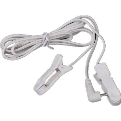 2.5mm Plug Electrode Lead Wire Connecting Cables with Sleeping Aids Ear Clips for Digital TENS Therapy Machine Breast Massager