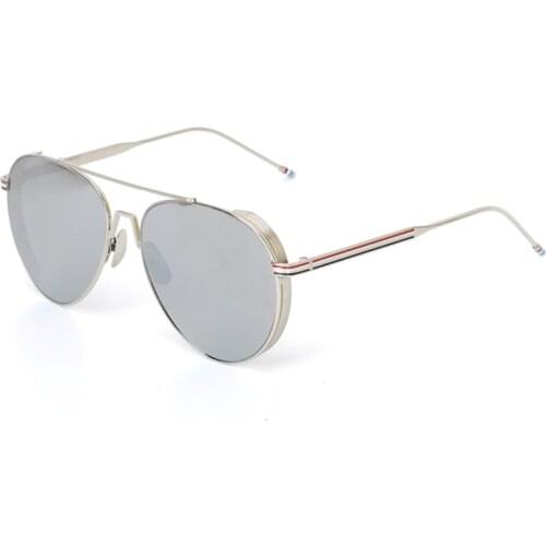 Vintage Big Size Alloy Pilot Sunglasses Windproof Design Punk Style Polarized Coating Lens Original Quality Women Man Eyeglasses