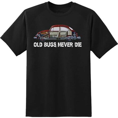 Old Bugs Never Dies. funny Bug Car Cutaway Drawing T-Shirt Summer Cotton Short Sleeve O-Neck Mens T Shirt New S-3XL