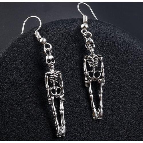 Halloween Vintage Skeleton Skull Dangle Earrings for Women Jewelry Party Gifts Aretes De Mujer Modernos 2020