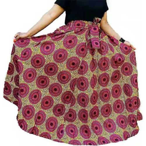 UGO AFRICAN PRINT Maxi Skirt With 2 Pocket+Headwrap Maxi Ankara skirt; Ankara Maxi Skirt; Spring Summer Skirt; African Fashion