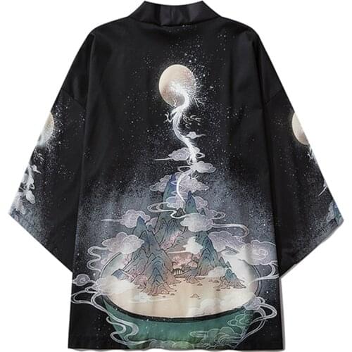 Yukata Haori Men Japanese Kimono Cardigan Men Samurai Costume Clothing Jacket Mens Kimono Shirt Yukata Summer Asian Clothing