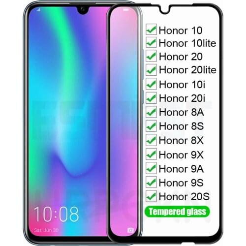 Protective Glass on the For Huawei Honor 10 20 Lite 10i 20i 20S Tempered Screen Protector For Honor 8X 8A 8S 9X 9A 9S Glass Film