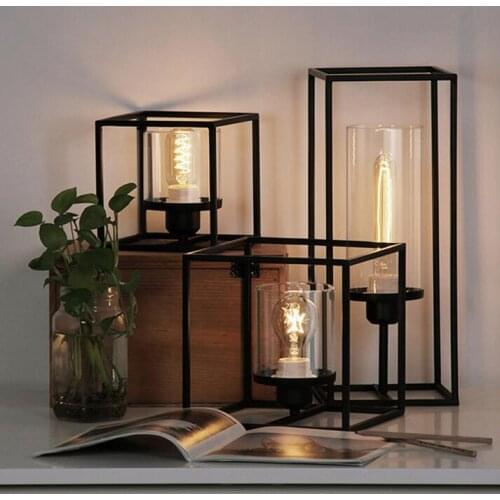 Office study iron cubic meter The design of the light table lamp simple bedroom bedside retro industrial wind GY203
