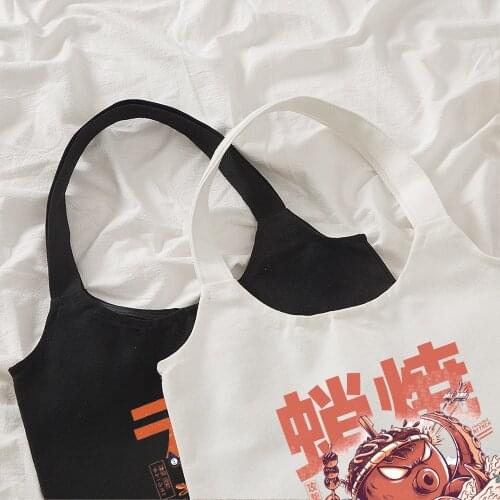 Ladies Canvas Handbags Tote Bag Large Shoulder Shopper Bags for Women Japanese Style Eco Foldable Reusable Shopping Bags Grocery