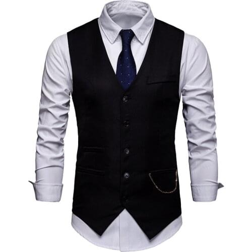 Mens Formal Business Suit Vest 2020 Spring New Slim Fit Sleeveless Male Waistcoat Wedding Classic Colete Masculino Social Blazer