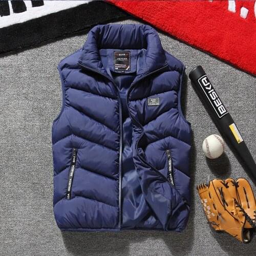 Vest Men Winter Sleeveless Jacket Padded Waistcoat Fashion Casual Thick Warm Vest Coat Chalecos Para Hombre