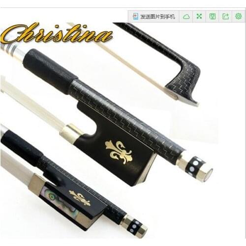 1pcs Top Grade Silver Braided Carbon Fiber 28 3/4" Violin Bow 4/4