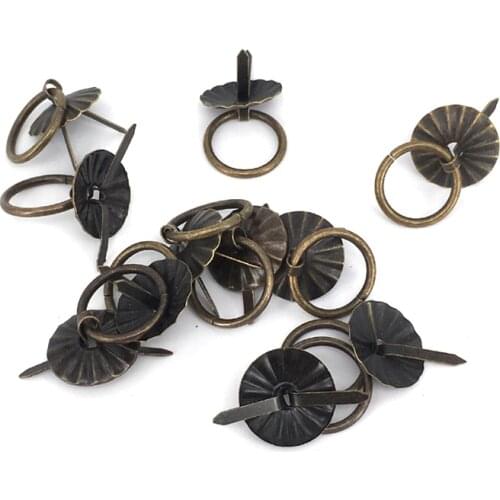 10PCS 19mm Metal furniture handle Antique drawer Drop Ring Dresser knobs Cabinet Chest jewelry box Pull handle