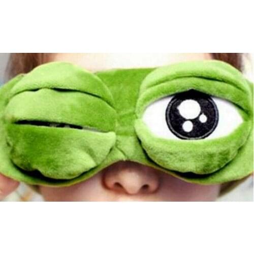 10pcs Cute the frog Sad frog 3D Eye Mask Cover Sleeping Funny Rest Sleep Anime Cosplay Costumes Accessories Gift