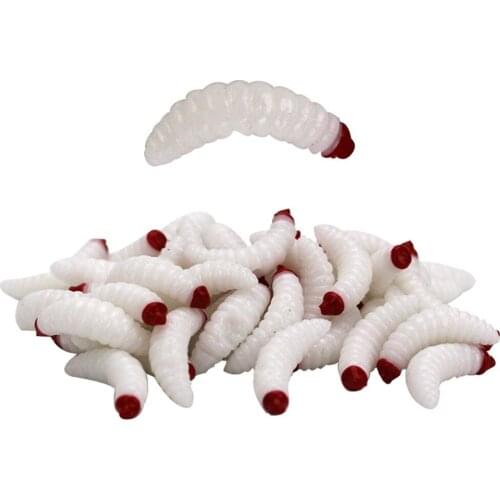 50Pcs Fishing Bait Worm Larva Floating Soft Bait Silica gel Artificial Bait Jigging Wobblers Bass Carp Pesca Fishing Tackle Lure