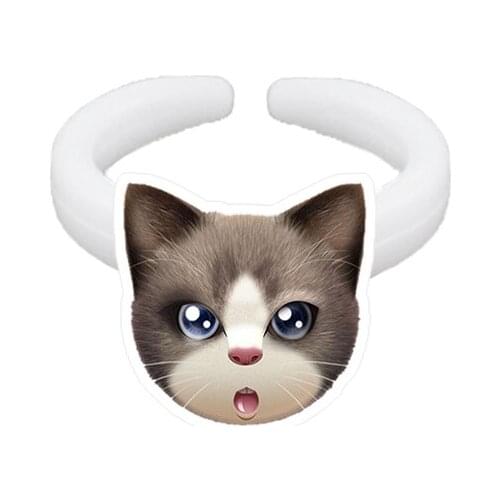 Acrylic Cats Paw Shaped Finger Rings for Girls Epoxy Resin adjustable Ring Anime Jewelry For Kids