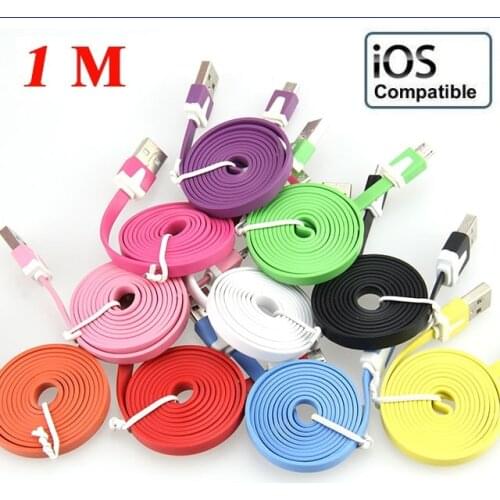Colorful noodle Charging USB Data Sync 1M 3ft Cable For iPhoneX 8plus 8 7 6s 6 5 For iPad mini ipod nano for ios 11 300pcs/lot