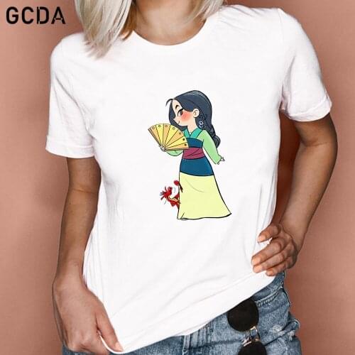 Women T Shirt Personality Cute Mulan Art Print Tshirt Fun Summer Short-sleeve Harajuku T-shirt Girls Tee Female Tops Tee