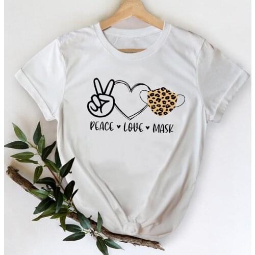 T-shirts Women 2021 Cartoon 90s Leopard Love Trend Cute Spring Summer Clothes Graphic Tshirt Top Lady Print Female Tee T-Shirt