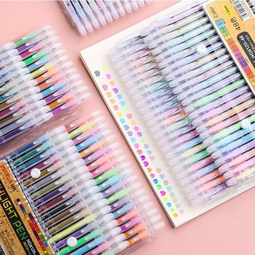 Metallic Gel Pen Set Glitter Ballpoint Pens For School Office Adult Coloring Book Drawing Writing Art Markers Cheap Stationery
