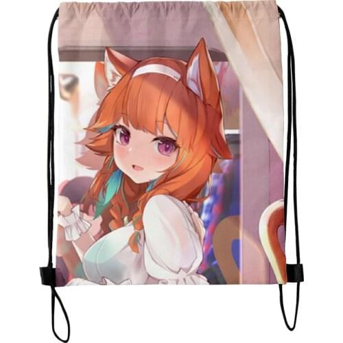 Hololive Takanashi Kiara 3D Merch Fashion Style Student Shoulder Storage Bag Drawstring Travel Beach Backpack Toys Shoes