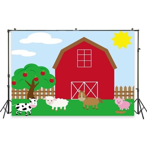 HUAYI Photo Background Newborns Baby Shower Birthday Photography Backdrops Farm Barn Custom Studio Photobooth Backdrop XT-6601