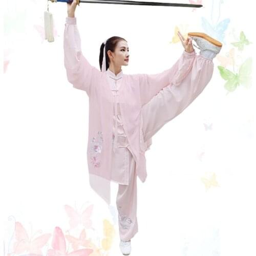 Customized top quality Coloured drawing Magnolia flower women martial arts kung fu clothing wushu uniforms Tai chi taiji suits