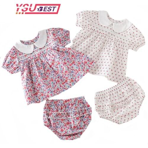 Baby Girls Clothes Set 2020 New Baby Girls Flower T-shirt+PP Shorts 2pcs Summer Newborn Infant Baby Girls Floral Clothing Suit