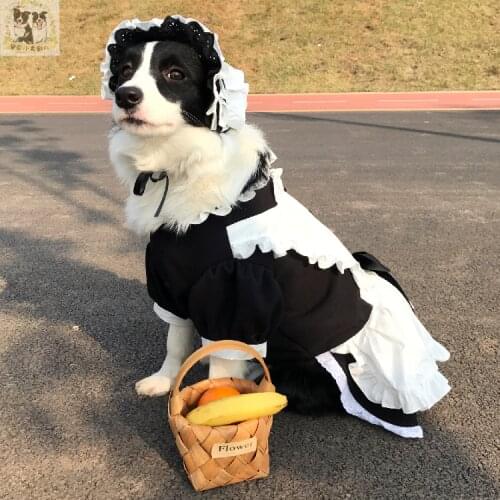 Pet Maid Outfit Large Dog Clothes Medium and Large Dog Cosplay Suit Samoyed Border Collie Labrador Dog Clothes Dog Accessories